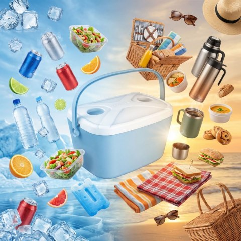 Lodówka CEGECO 15L Niebieska z Białą Pokrywą Kamai Kamai COOLBOX