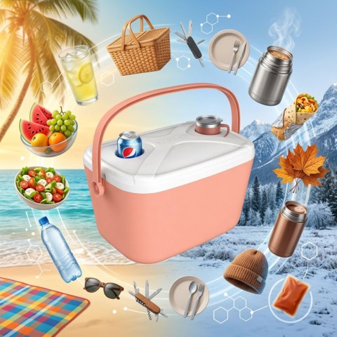 Lodówka CEGECO 15L Różowa Kamai Kamai COOLBOX