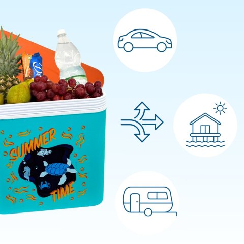 Lodówka CEGECO 24L Niebieska Wzór Zwierząt Morskich Kamai Kamai COOLBOX