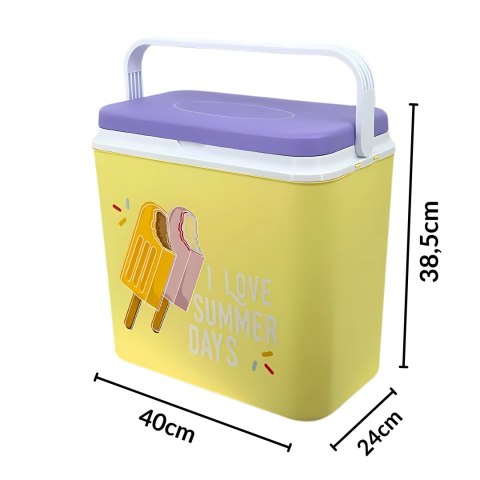 Lodówka CEGECO 24L Żółta wzór Lody Kamai Kamai COOLBOX