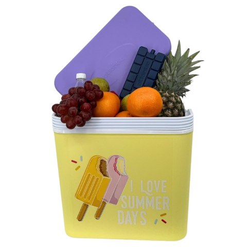 Lodówka CEGECO 24L Żółta wzór Lody Kamai Kamai COOLBOX