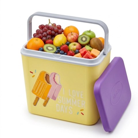 Lodówka CEGECO 24L Żółta wzór Lody Kamai Kamai COOLBOX