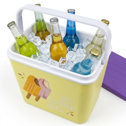 Lodówka CEGECO 24L Żółta wzór Lody Kamai Kamai COOLBOX