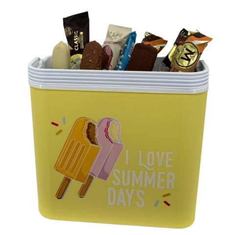Lodówka CEGECO 24L Żółta wzór Lody Kamai Kamai COOLBOX