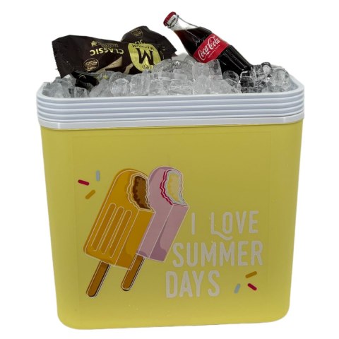Lodówka CEGECO 24L Żółta wzór Lody Kamai Kamai COOLBOX