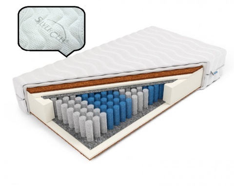 Materac pocket kokos obustronny H3 H4 Atlas Plus 80x190x26 SilverActive
