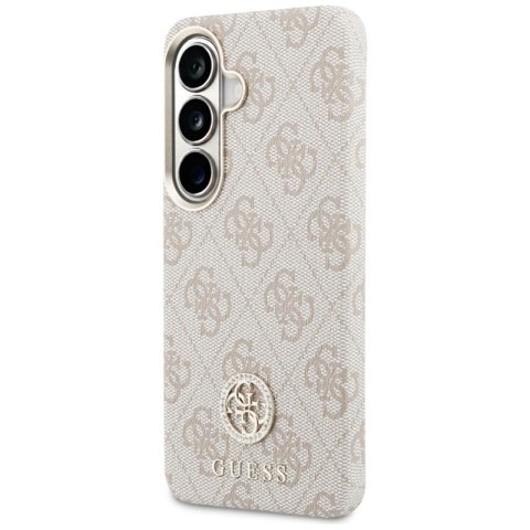 Guess 4G Rhinestone Round Logo MagSafe - Etui Samsung Galaxy S26 (różowy)