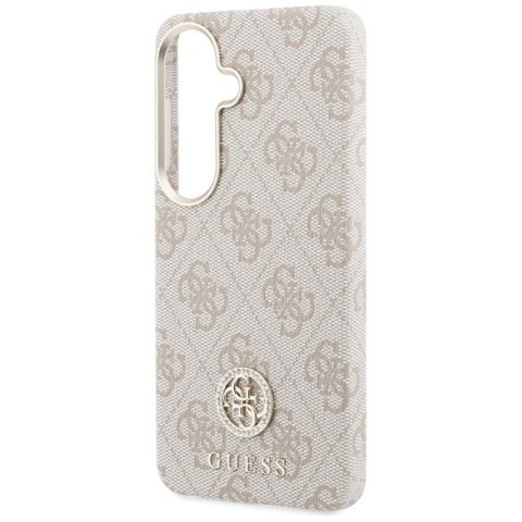Guess 4G Rhinestone Round Logo MagSafe - Etui Samsung Galaxy S26 (różowy)