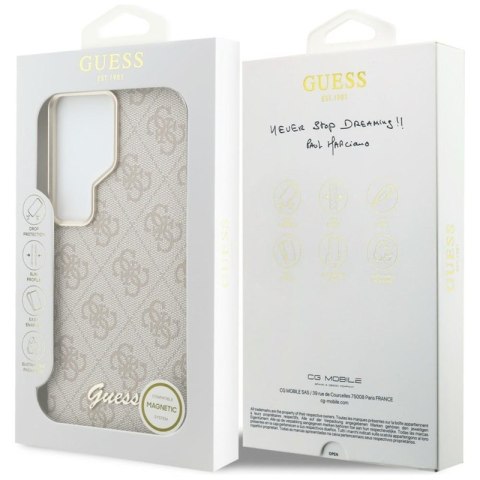 Guess 4G Script MagSafe - Etui Samsung Galaxy S26 Ultra (różowy)