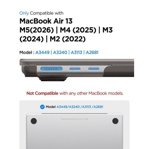 Spigen AirSkin - Obudowa MacBook Air 13,6" (M5/M4/M3/M2/2026-2022) (Frost Black)