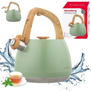 CZAJNIK STALOWY Z GWIZDKIEM 2,5L KLAUSBERG KB-9039 PISTACJOWY