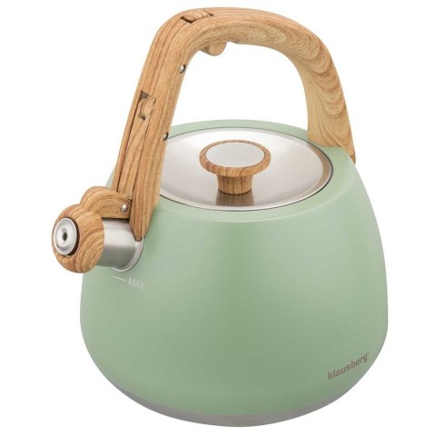 CZAJNIK STALOWY Z GWIZDKIEM 2,5L KLAUSBERG KB-9039 PISTACJOWY