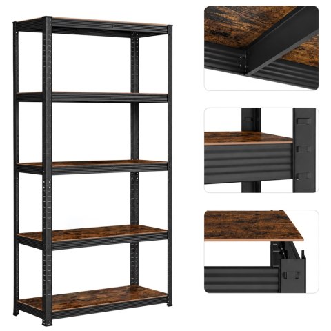 Regał magazynowy 5 poziomów loftowy 180x90x40 nośność 875 kg