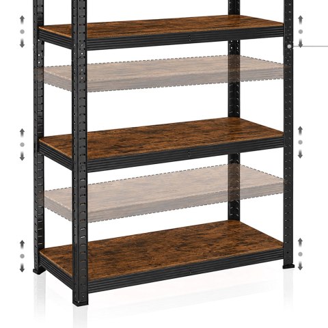 Regał magazynowy 5 poziomów loftowy 180x90x40 nośność 875 kg