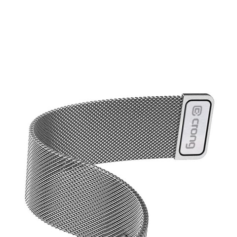 Crong Milano Steel - Pasek ze stali nierdzewnej do Apple Watch 38/40/41/42 mm (srebrny)