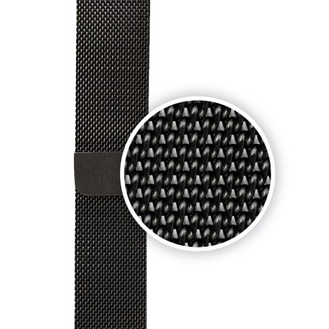 Crong Milano Steel - Pasek ze stali nierdzewnej do Apple Watch 44/45/46/49 mm (czarny)