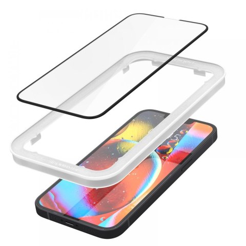 Spigen Alm Glass FC 2-Pack - Szkło hartowane do iPhone 17e / 16e / 14 / 13 / 13 Pro 2 szt (Czarna ramka)