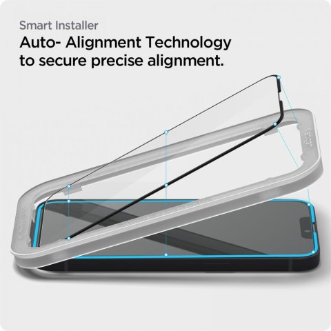 Spigen Alm Glass FC 2-Pack - Szkło hartowane do iPhone 17e / 16e / 14 / 13 / 13 Pro 2 szt (Czarna ramka)