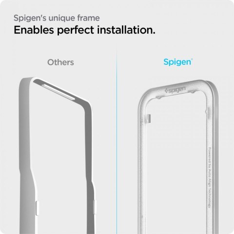 Spigen Alm Glass FC 2-Pack - Szkło hartowane do iPhone 17e / 16e / 14 / 13 / 13 Pro 2 szt (Czarna ramka)