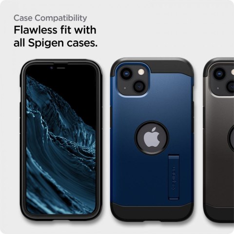 Spigen Alm Glass FC 2-Pack - Szkło hartowane do iPhone 17e / 16e / 14 / 13 / 13 Pro 2 szt (Czarna ramka)