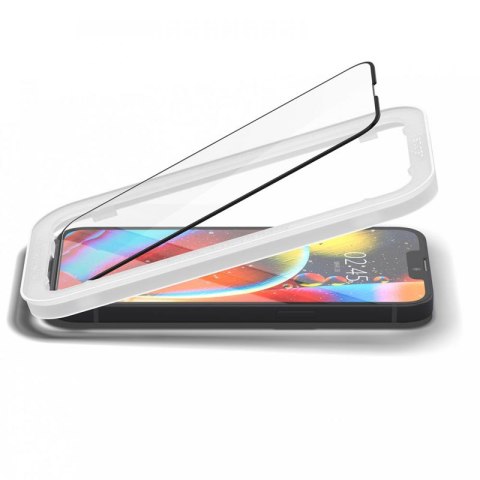 Spigen Alm Glass FC 2-Pack - Szkło hartowane do iPhone 17e / 16e / 14 / 13 / 13 Pro 2 szt (Czarna ramka)