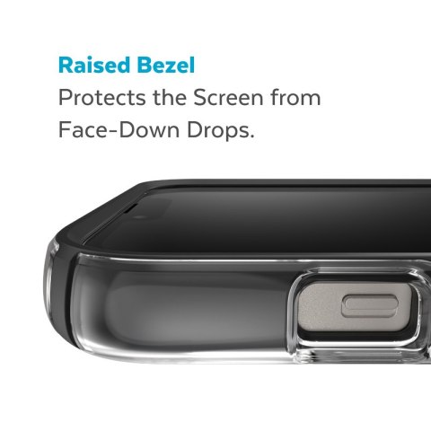 Speck Presidio Perfect-Clear with Impact Geometry - Etui iPhone 15 Plus / 14 Plus z powłoką MICROBAN (Clear / Black)