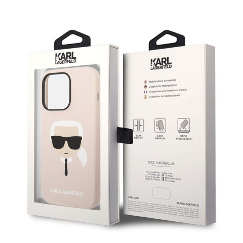 Karl Lagerfeld Silicone Ikonik Karl`s Head MagSafe - Etui iPhone 14 Pro (różowy)