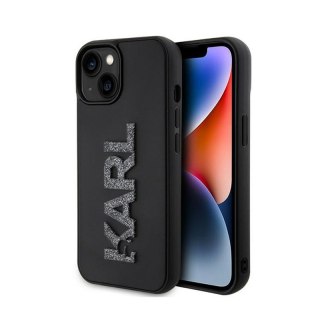 Karl Lagerfeld 3D Rubber Glitter Logo - Etui iPhone 15 (czarny)