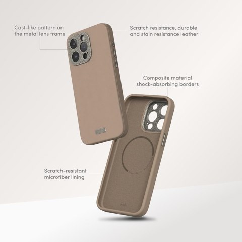Moshi Napa MagSafe - Skórzane etui iPhone 15 Pro Max (Eggnog White)