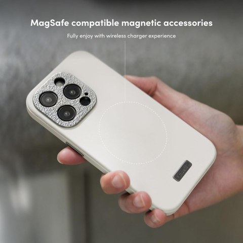 Moshi Napa MagSafe - Skórzane etui iPhone 15 Pro Max (Eggnog White)