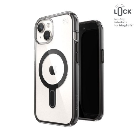 Speck Presidio Perfect-Clear ClickLock & MagSafe - Etui iPhone 17e / 16e / 15 / 14 / 13 (Clear / Frosted Black / Slate Grey)
