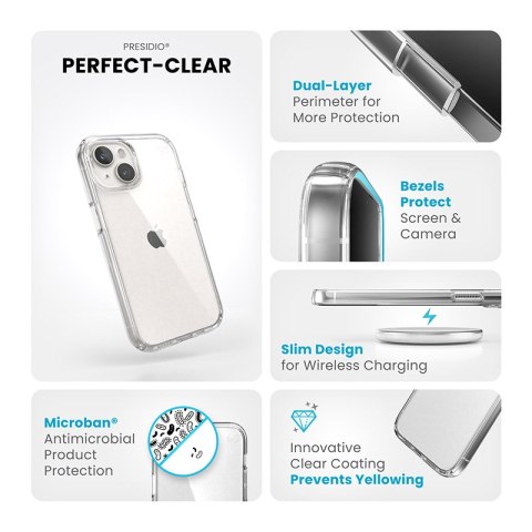 Speck Presidio Perfect-Clear - Etui iPhone 17e / 16e / 15 / 14 / 13 (Clear)