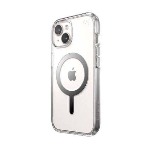 Speck Presidio Perfect-Clear MagSafe - Etui iPhone 17e / 16e / 15 / 14 / 13 (Clear / Chrome Finish / Serene Silver)