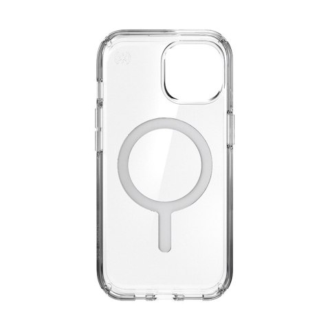 Speck Presidio Perfect-Clear MagSafe - Etui iPhone 17e / 16e / 15 / 14 / 13 (Clear / Chrome Finish / Serene Silver)