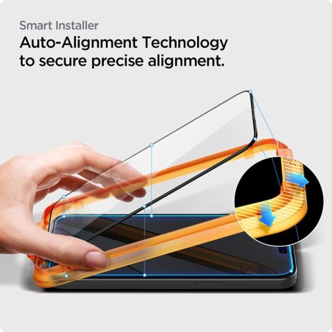 Spigen Alm Glass FC 2-Pack - Szkło hartowane do iPhone 15 2 szt (Czarna ramka)