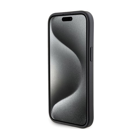 Karl Lagerfeld Gripstand Saffiano Choupette Pins - Etui iPhone 15 Plus (czarny)