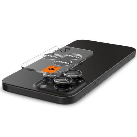 Spigen Optik Pro GLAS.TR EZ Fit Camera Protector 2-Pack - Szkło ochronne na obiektyw do iPhone 16 Pro / 16 Pro Max / 15 Pro / 15
