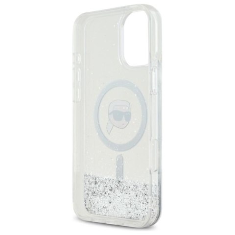 Karl Lagerfeld Liquid Glitter Karl Head MagSafe - Etui iPhone 16 (przezroczysty)