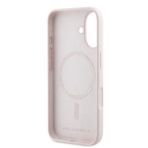 Karl Lagerfeld Silicone Double Heads Print MagSafe - Etui iPhone 16 Plus (różowy)