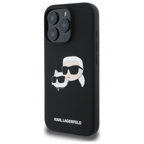 Karl Lagerfeld Silicone Double Heads Print MagSafe - Etui iPhone 16 Pro Max (czarny)