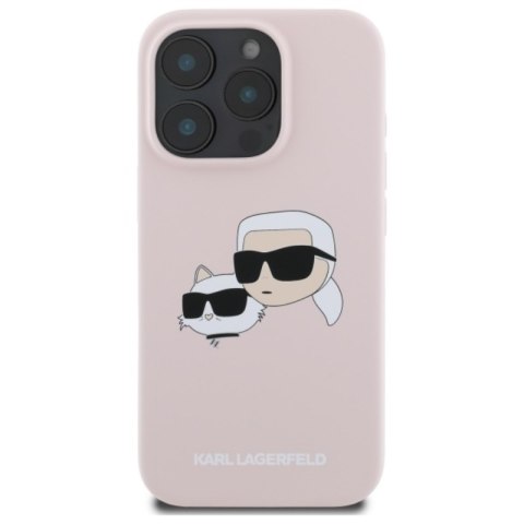 Karl Lagerfeld Silicone Double Heads Print MagSafe - Etui iPhone 16 Pro Max (różowy)