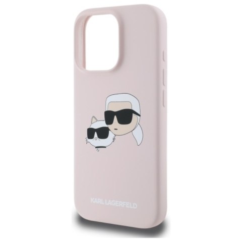 Karl Lagerfeld Silicone Double Heads Print MagSafe - Etui iPhone 16 Pro Max (różowy)
