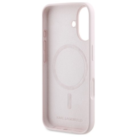 Karl Lagerfeld Silicone Double Heads Print MagSafe - Etui iPhone 16 (różowy)