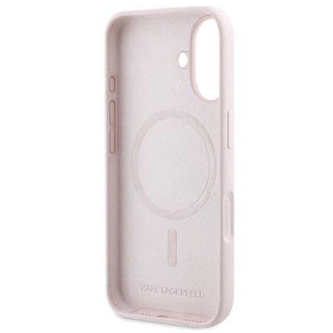 Karl Lagerfeld Silicone Karl & Choupette Ring MagSafe - Etui iPhone 16 Plus (różowy)