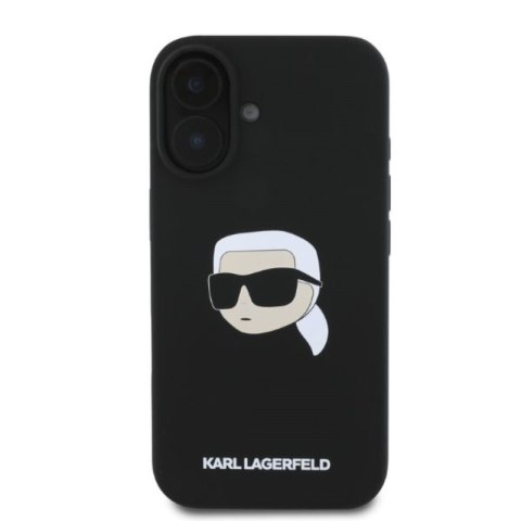 Karl Lagerfeld Silicone Karl Head Print MagSafe - Etui iPhone 16 (czarny)