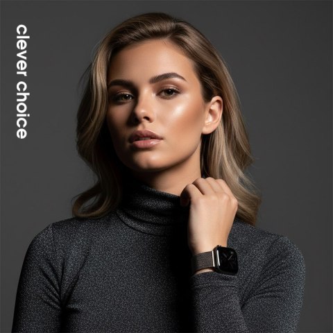 Crong Milano Steel - Pasek ze stali nierdzewnej do Apple Watch 38/40/41/42 mm (grafitowy)