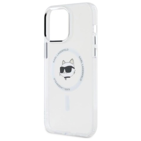 Karl Lagerfeld IML Metal Choupette Head MagSafe - Etui iPhone 14 Pro Max (biały)