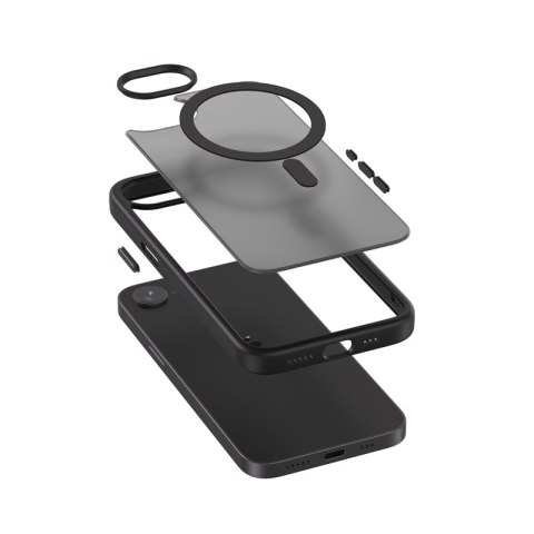 Crong Hybrid Frost MAG Cover - Etui iPhone 17e / 16e MagSafe (czarny)