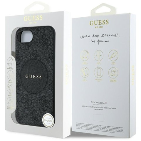 Guess 4G Circle Classic Logo MagSafe - Etui do iPhone 16e (czarny)
