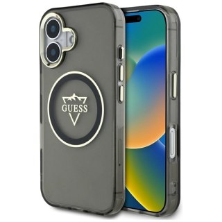 Guess IML Metal Mountain Logo MagSafe - Etui do iPhone 16 (czarny)